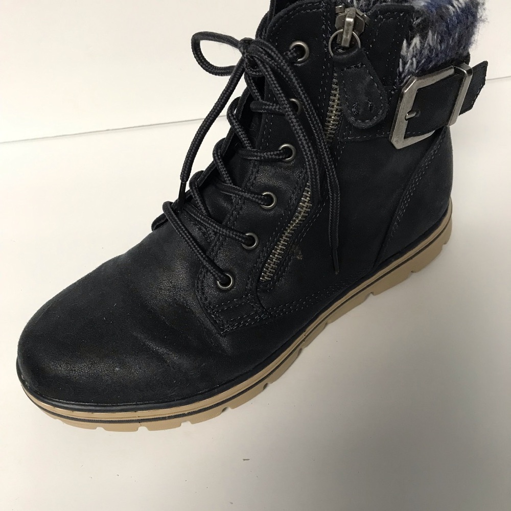 Blue Women's Lace-Up Ankle Boots size 7